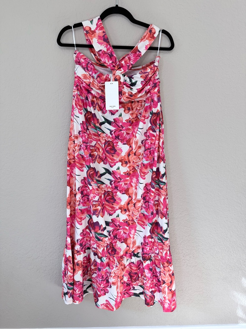 Grace Karin Pink & Coral Floral Maxi Dress